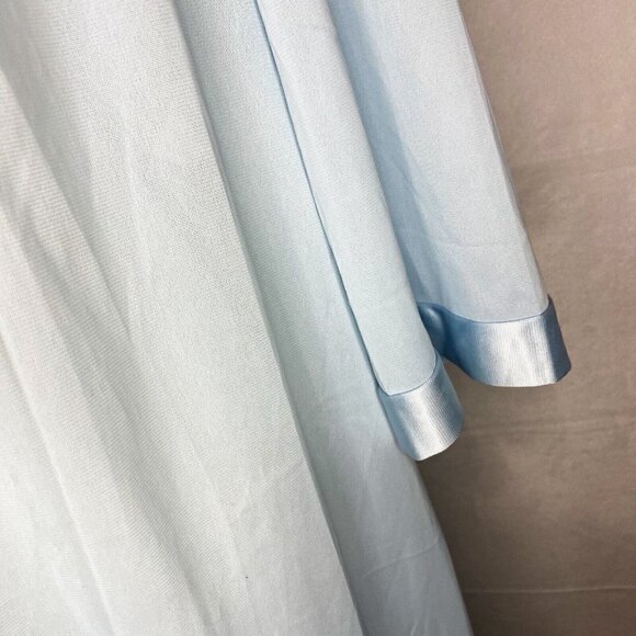 Vintage Vanity Fair Light Blue Robe Embroidered Button Down Nylon Plus Sz Medium - Picture 4 of 7